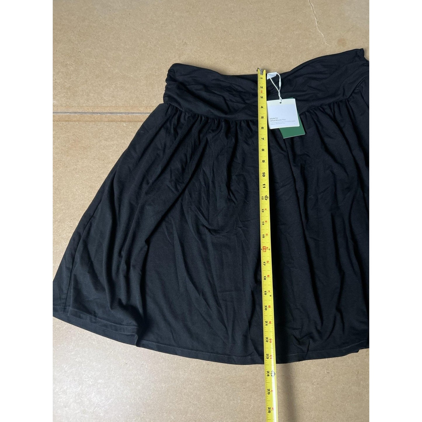 Halara Skirt Womens 1X Black Skater Knee Length Elastic Waist Pull On Stretch