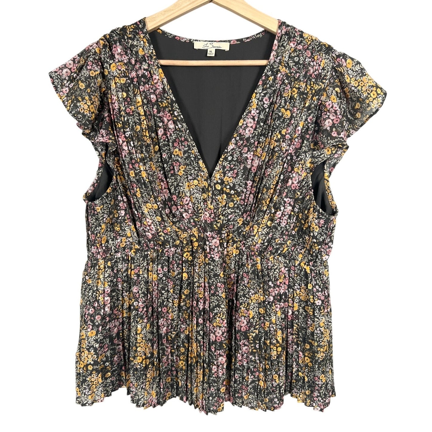 Les Serein 100% Polyester XL Renee Floral Top