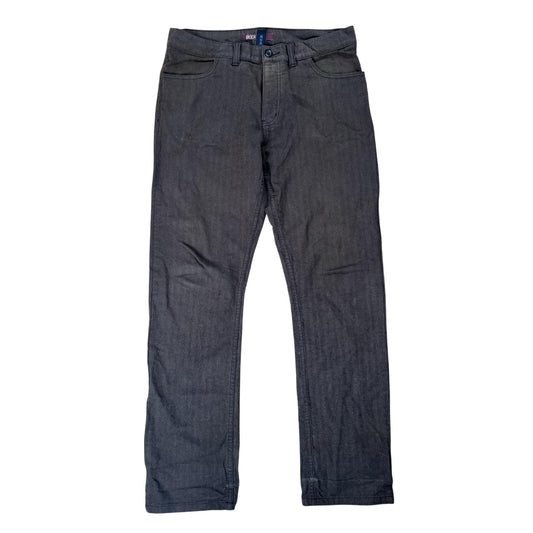 STOCK Pants Mens 33x32 Gray Chino Slim Denim Herringbone Cotton Flat Front