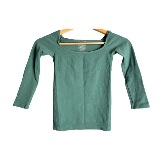 Intimately Free People Women Green Top Love Letter Long Sleeve XS