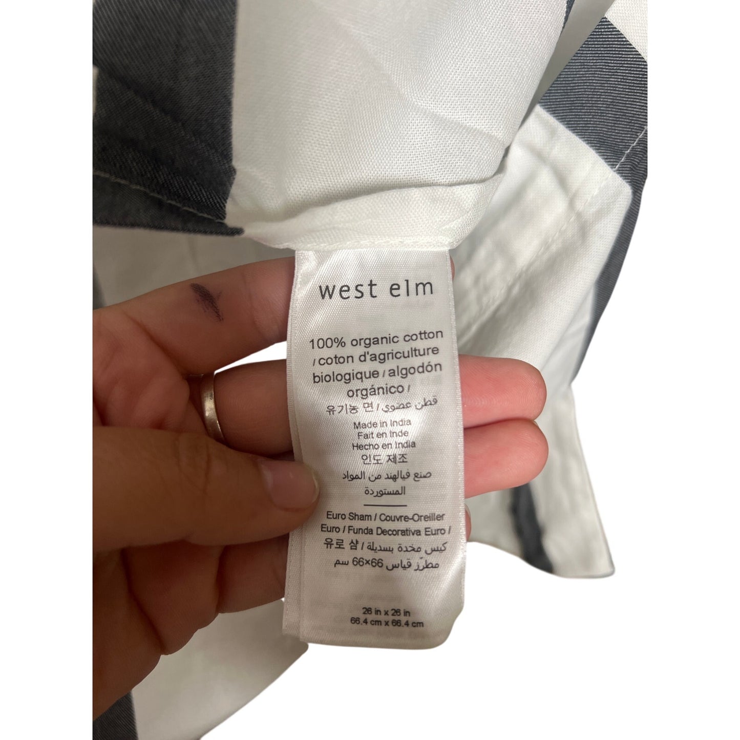 West Elm Set of 3 Striped Pillow Case *Dimension In Picture*