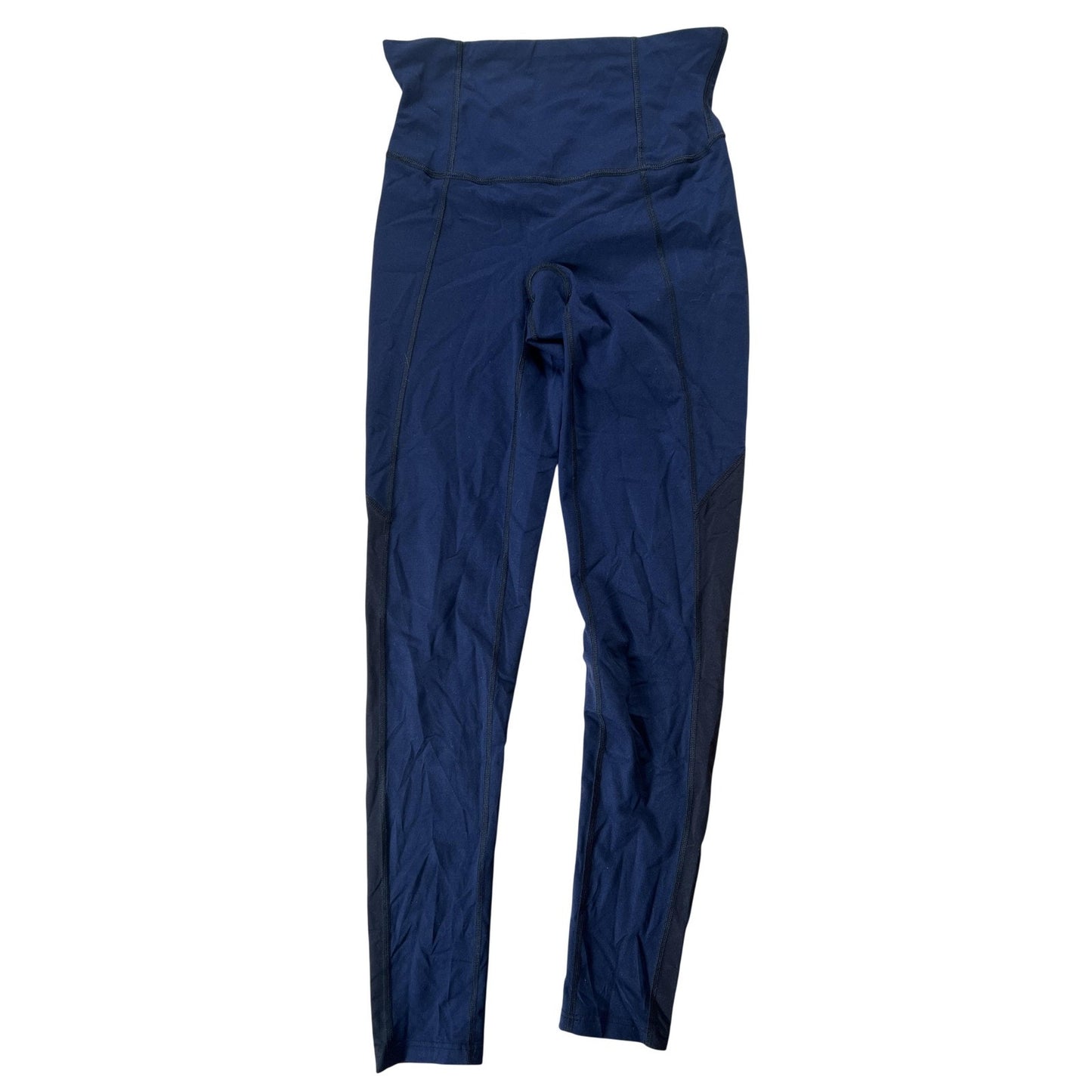 Leggings Womens XS Blue High Rise Ankle Activewear Colorblock Nylon Spandex