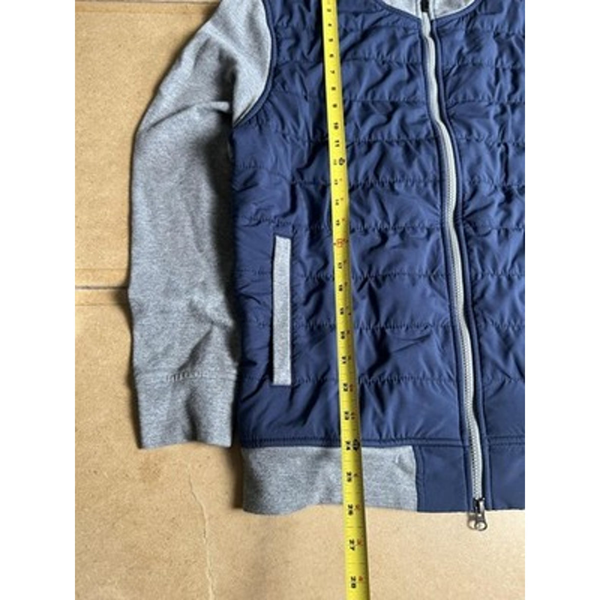 Johnnie-O Sweater Mens L Blue Full Zip Mock Neck Insulated Pockets Logo