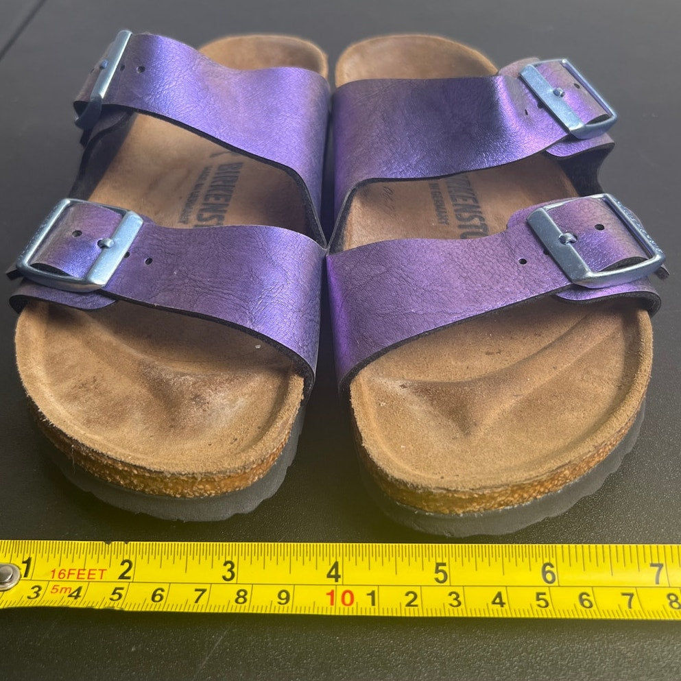 Birkenstock Metallic Purple 2 Strap Soft footbed Sandal Women's 5.5