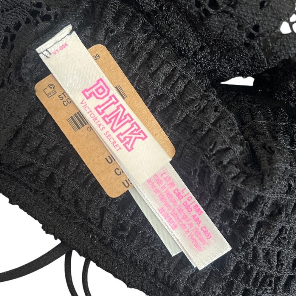 Victoria Secret Pink Size Large Black Lace Intimate Bra