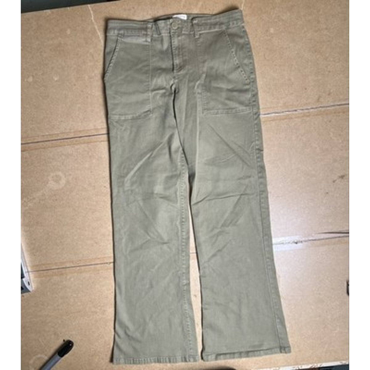 Sanctuary Pants Womens 30 Green Chino Twill Relaxed Fit Pockets Flat Front