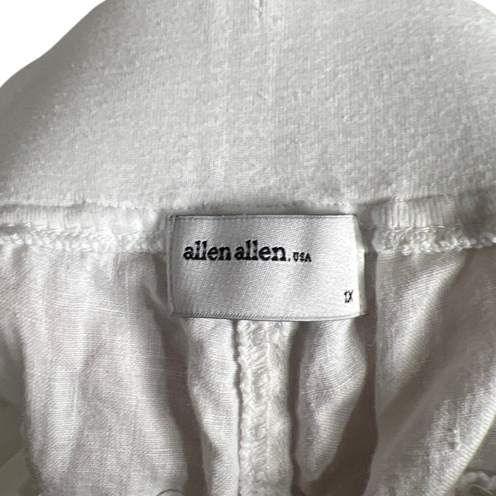 Allen Allen XL Linen Wide Leg Capri Pants Straight Leg