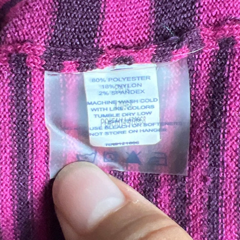 Title Nine Vibrant Pink and Purple Striped Knit Top Women's Size M