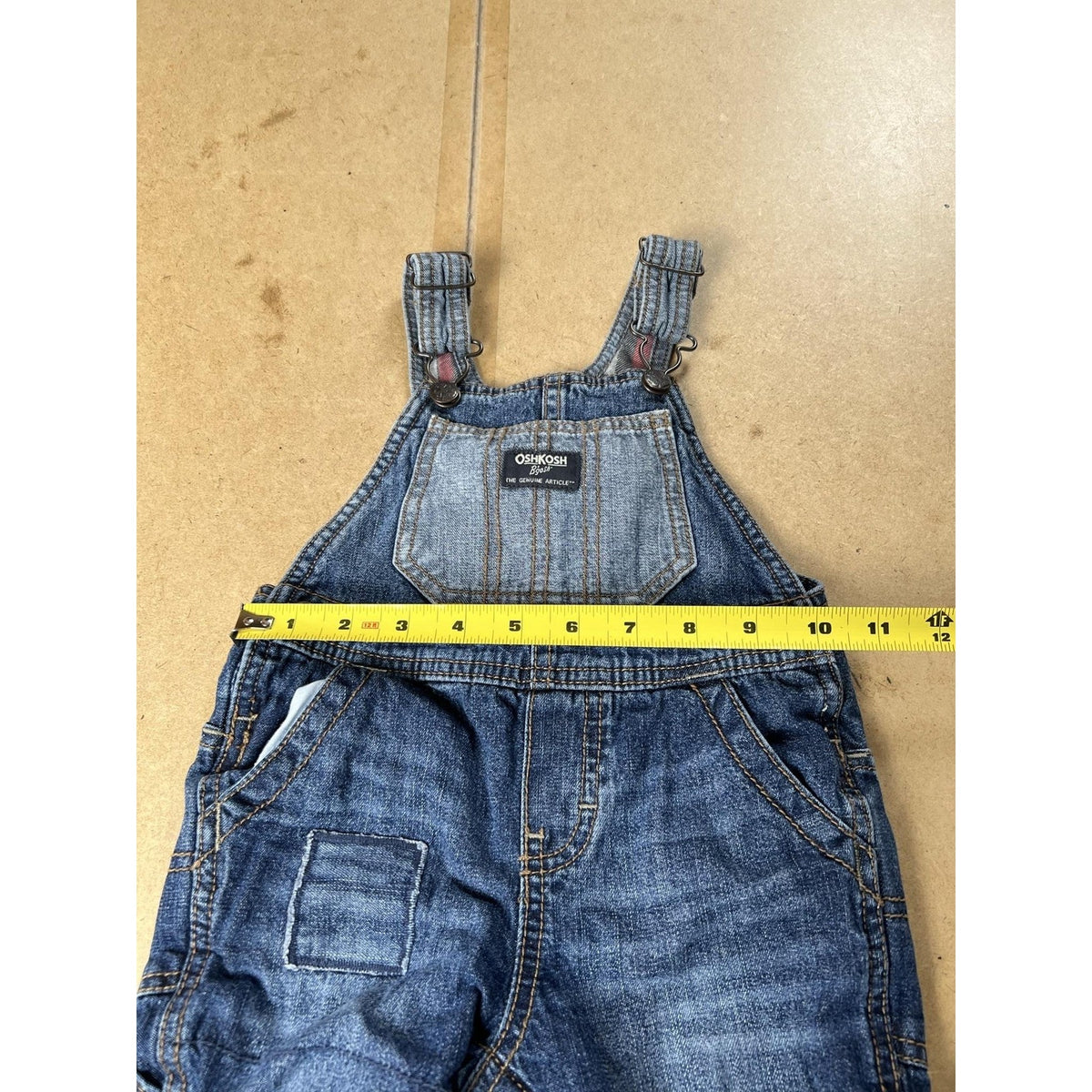 OshKosh B'gosh Jacket Boys 12-18 Months Blue Denim Flannel Lined Pockets