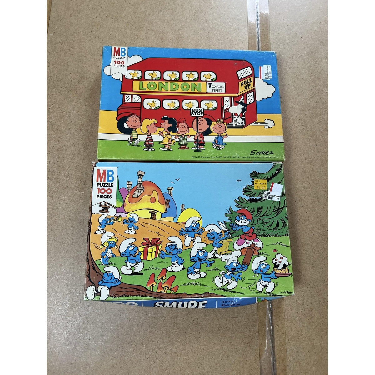MB Puzzle 100 Pieces Smurf Boxed Jigsaw 16 X 11 In 40.6 X 28.0 Cm Loose Pieces