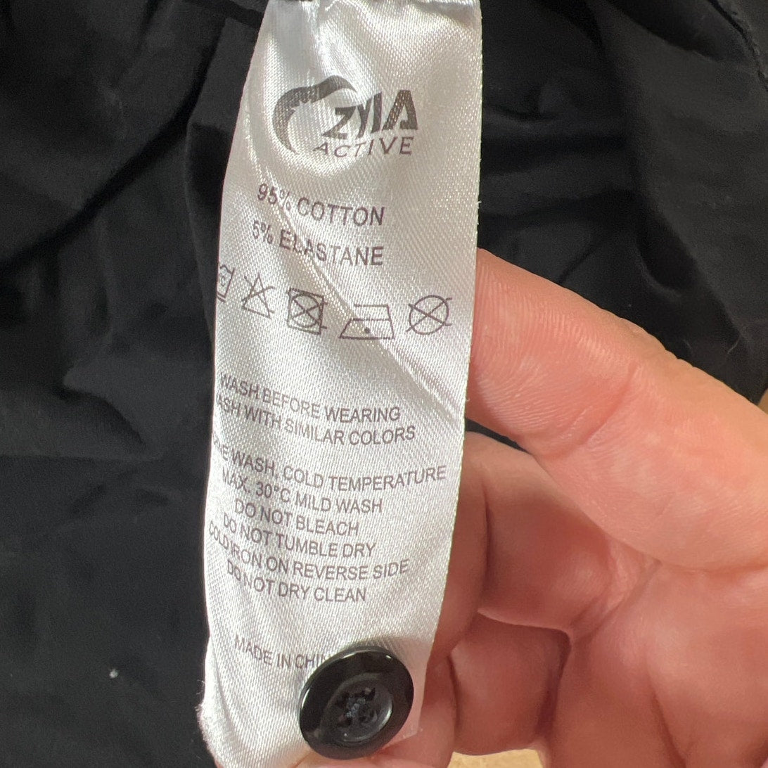 Zyia Active Men's Black Long Sleeve Henley Shirt Top Size M