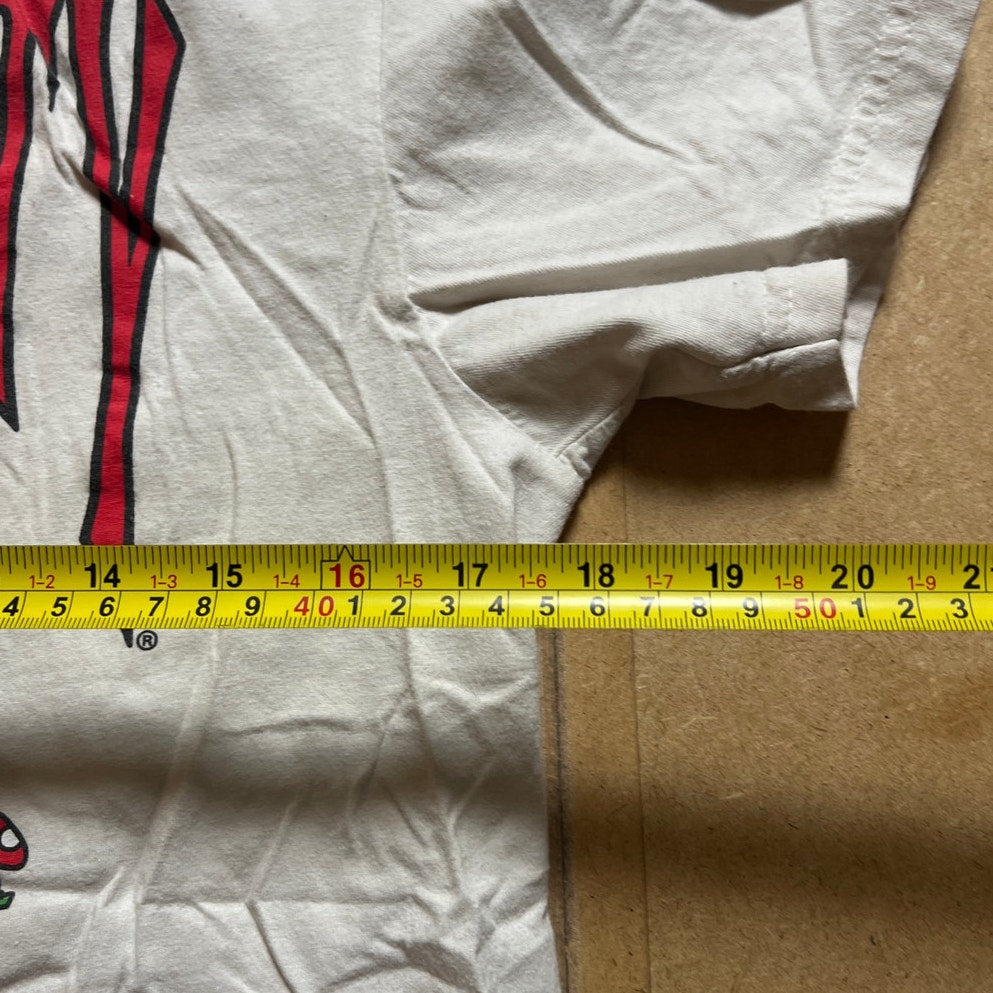 Hello Kitty Womens TShirt Medium White Sanrio Spellout Kitty