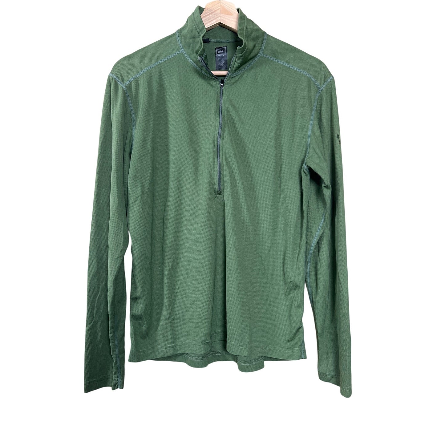 REI Co-Op Medium Quarter Zip Green Men's Pullover 100% Polyester