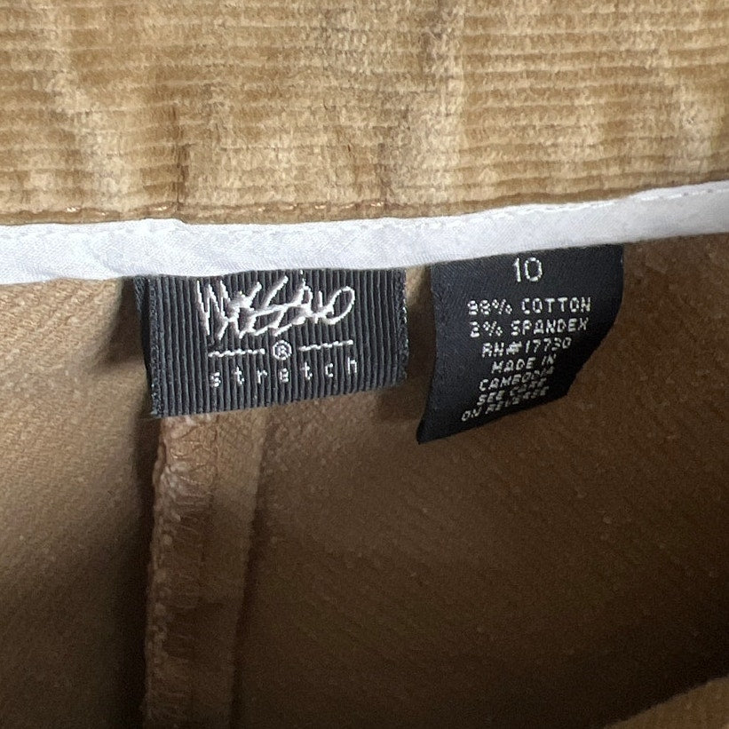 Y2K Mossimo Stratch Corduroy 10 Cotton Tan Midi Skirt