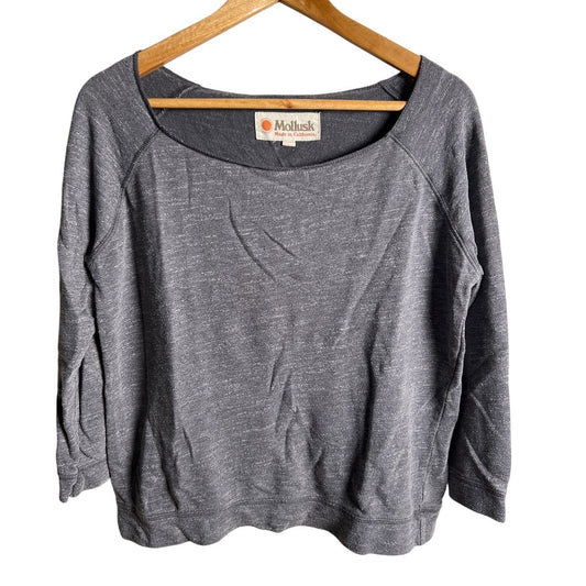 Mollusk Women's Crewneck Linen Gray Sweater Size S