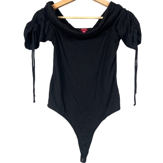 Guess Black Bodysuit With Ruffle Sleeve Women's Size S