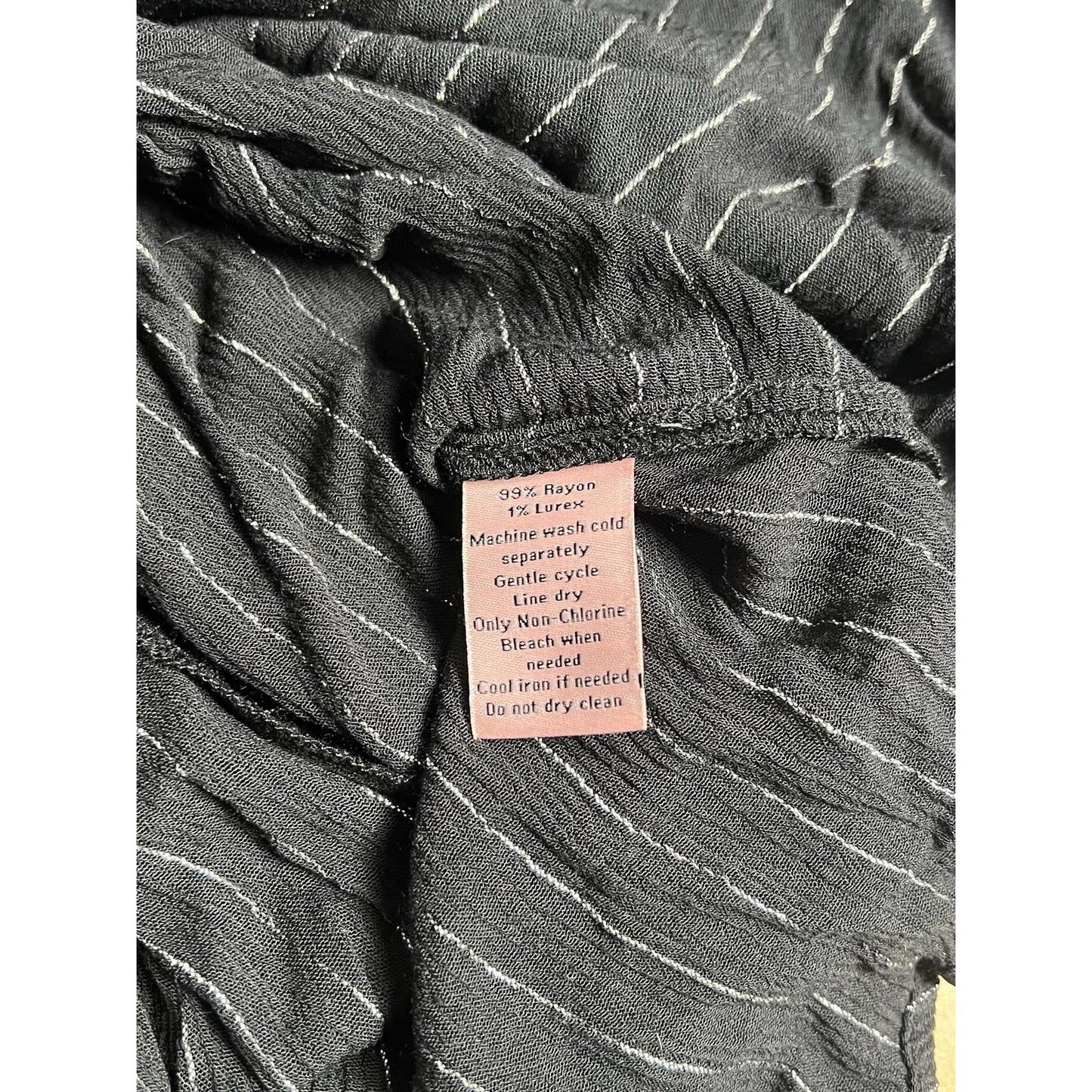 Juicy Couture Top Womens XL Black Striped Flared Sleeve Tie Blouse Casual