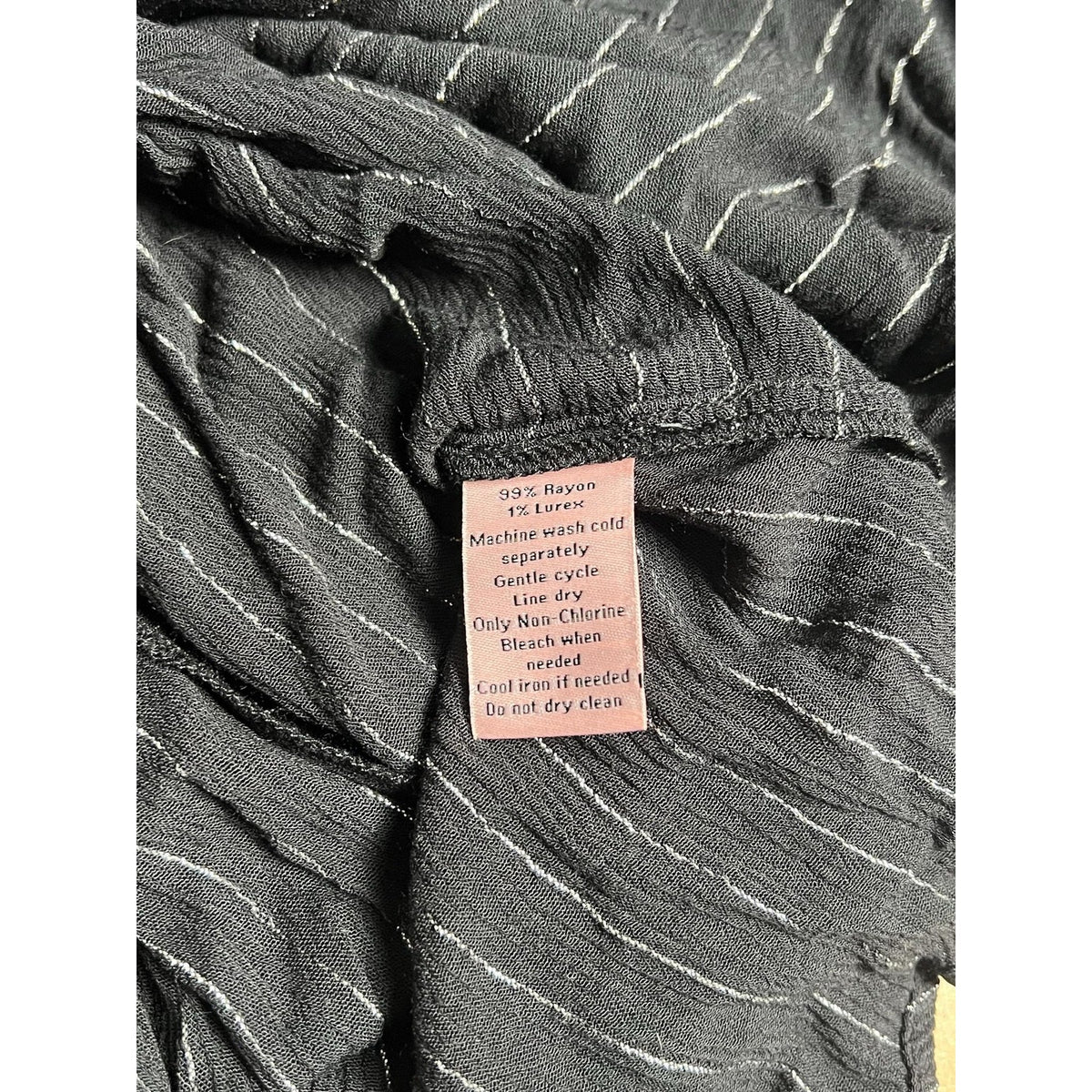 Juicy Couture Top Womens XL Black Striped Flared Sleeve Tie Blouse Casual