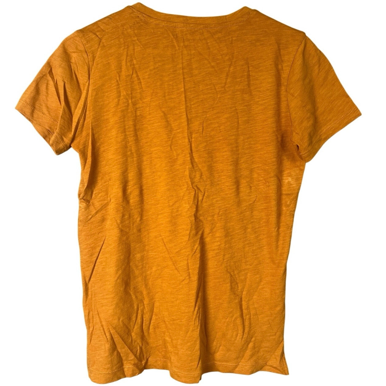 Madewell Size XS Women Orange T-shirt 100% Cotton V-neck Pocket Tee