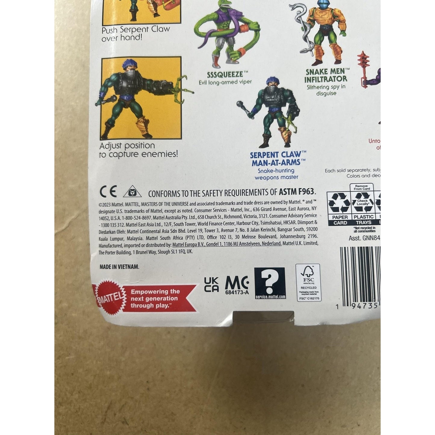Mattel Masters Of The Universe Serpent Claw Man-At-Arms Green Figure Vietnam