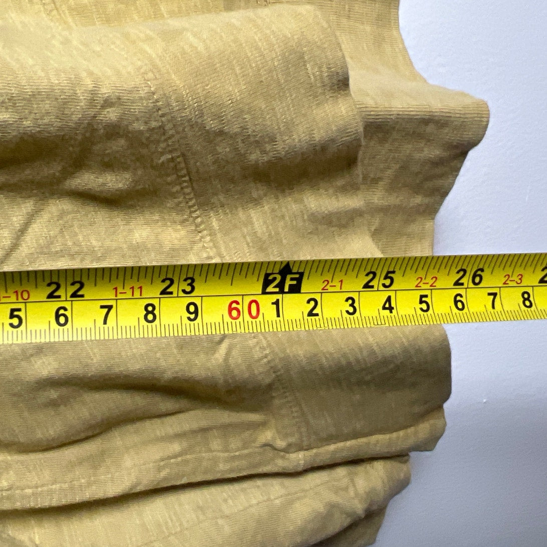 Sundance Women's Medium Top Tunic Tee Cross Hem mustard yellow Long Sleeve