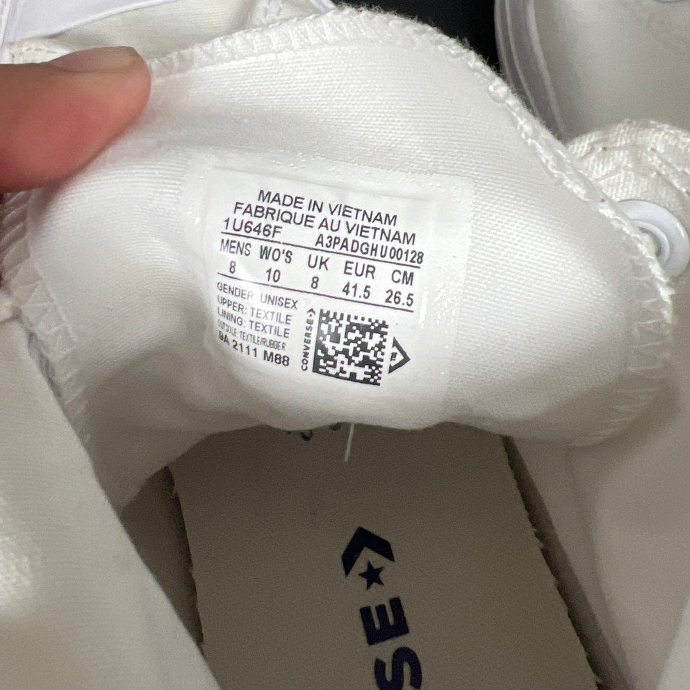 Converse High Top Size 8 Men's White Monochrome Sneakers USED