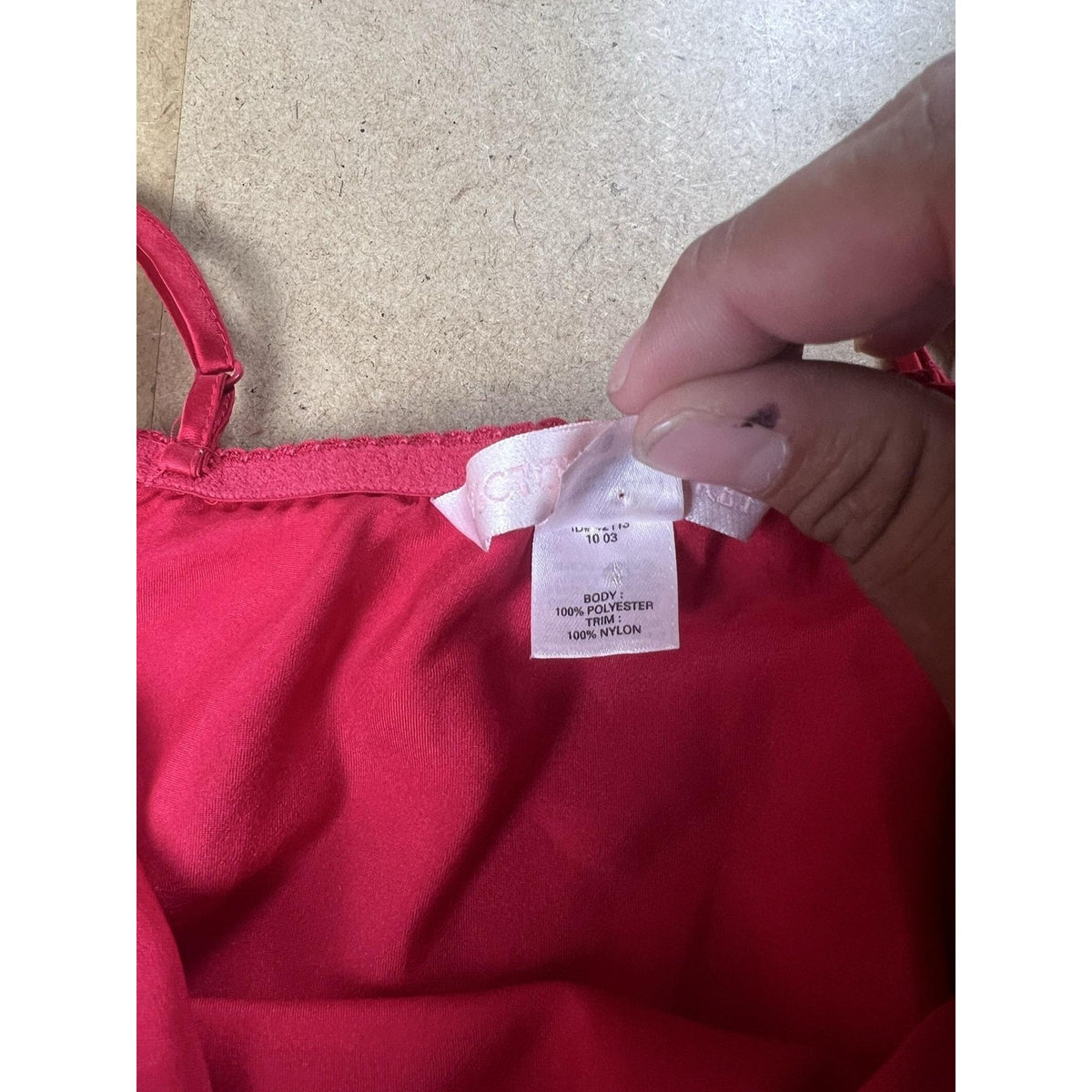 Victoria's Secret Chemise Womens S Red Satin Lace Trim Nightgown Lingerie