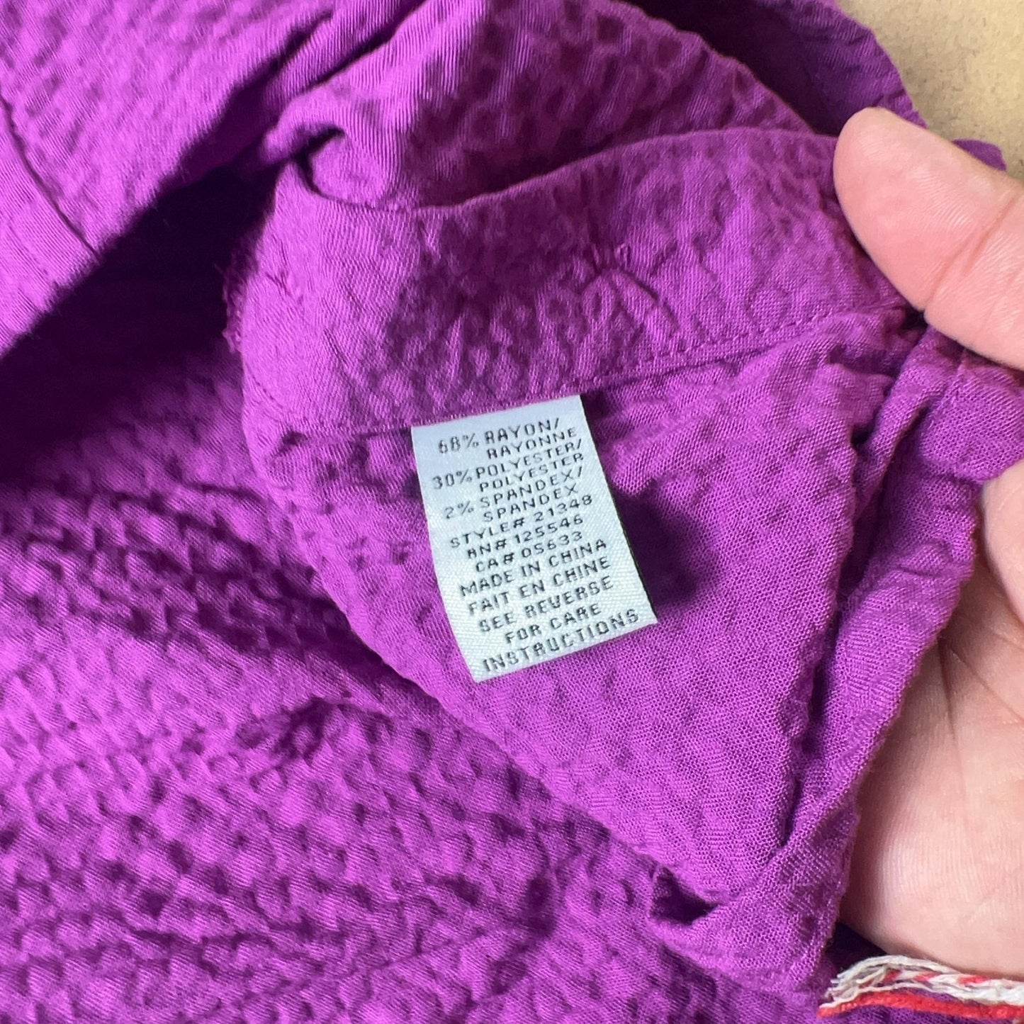 Habitat Shirt Jacket Women M Purple Seersucker Lightweight Pockets Button