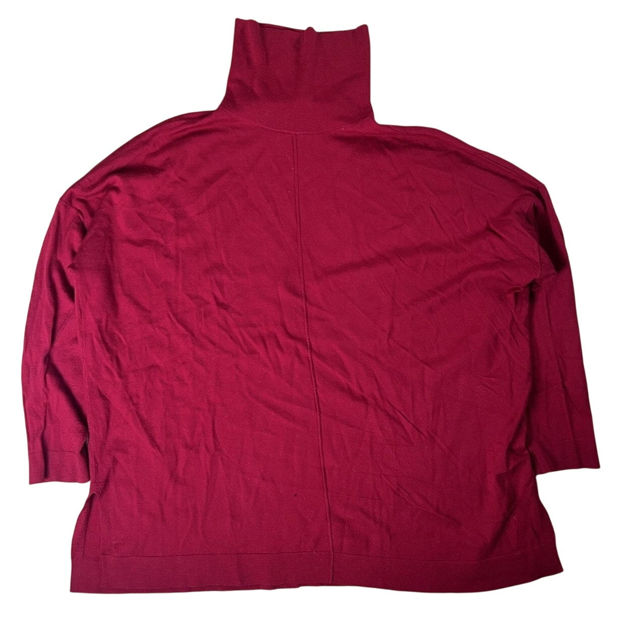 EILEEN FISHER Sweater Womens XL Red Pullover Turtleneck 100% Merino Wool