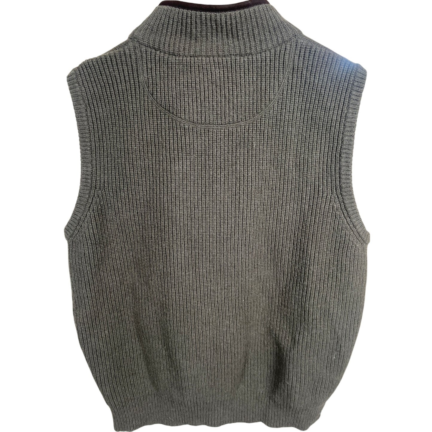 L.L. Bean Large Waterfowl 100% Merino Lambs Wool Full Zip Sweater Vest Jacket