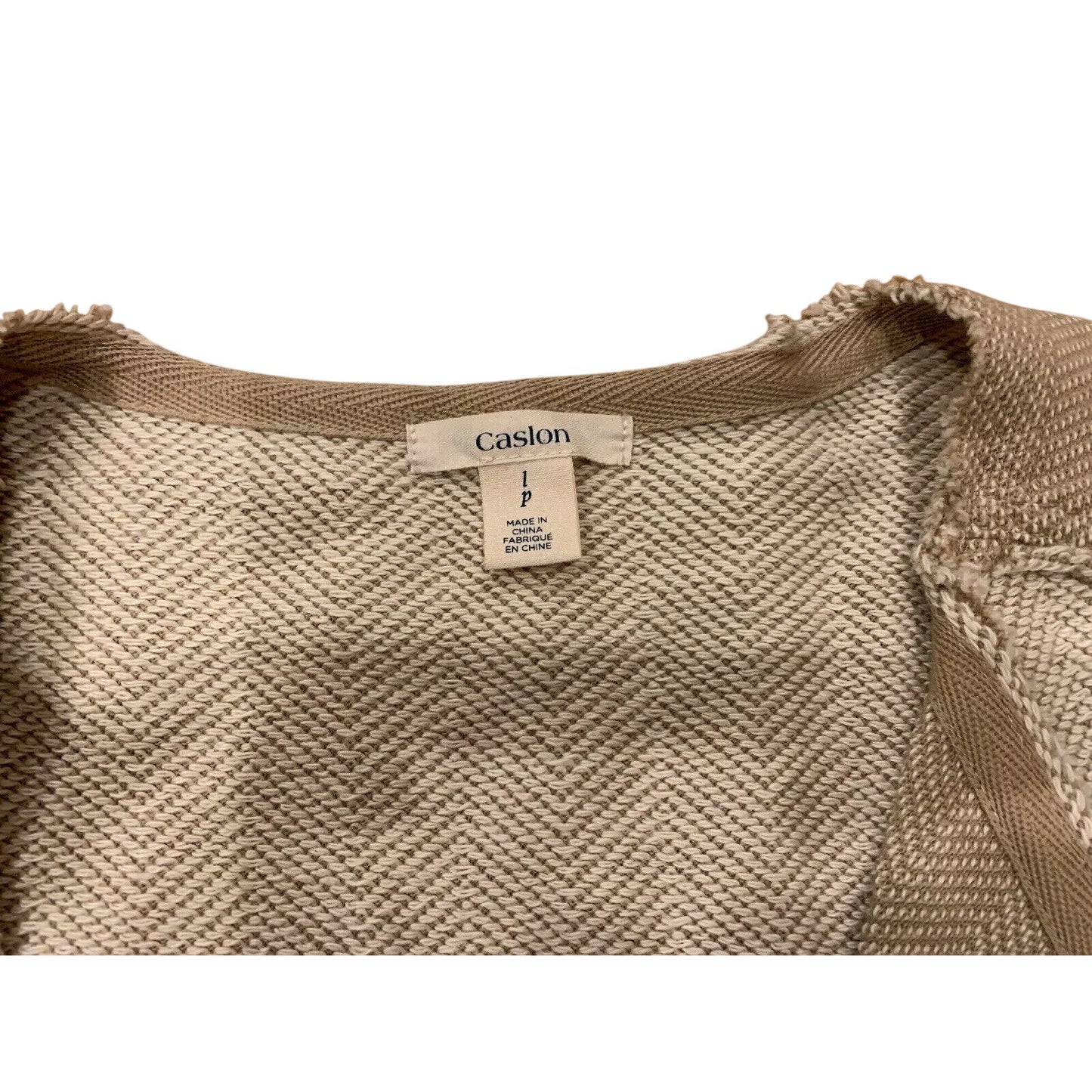 Caslon Cardigan Open Front Sweater Tan Women's Size Large L - EUC