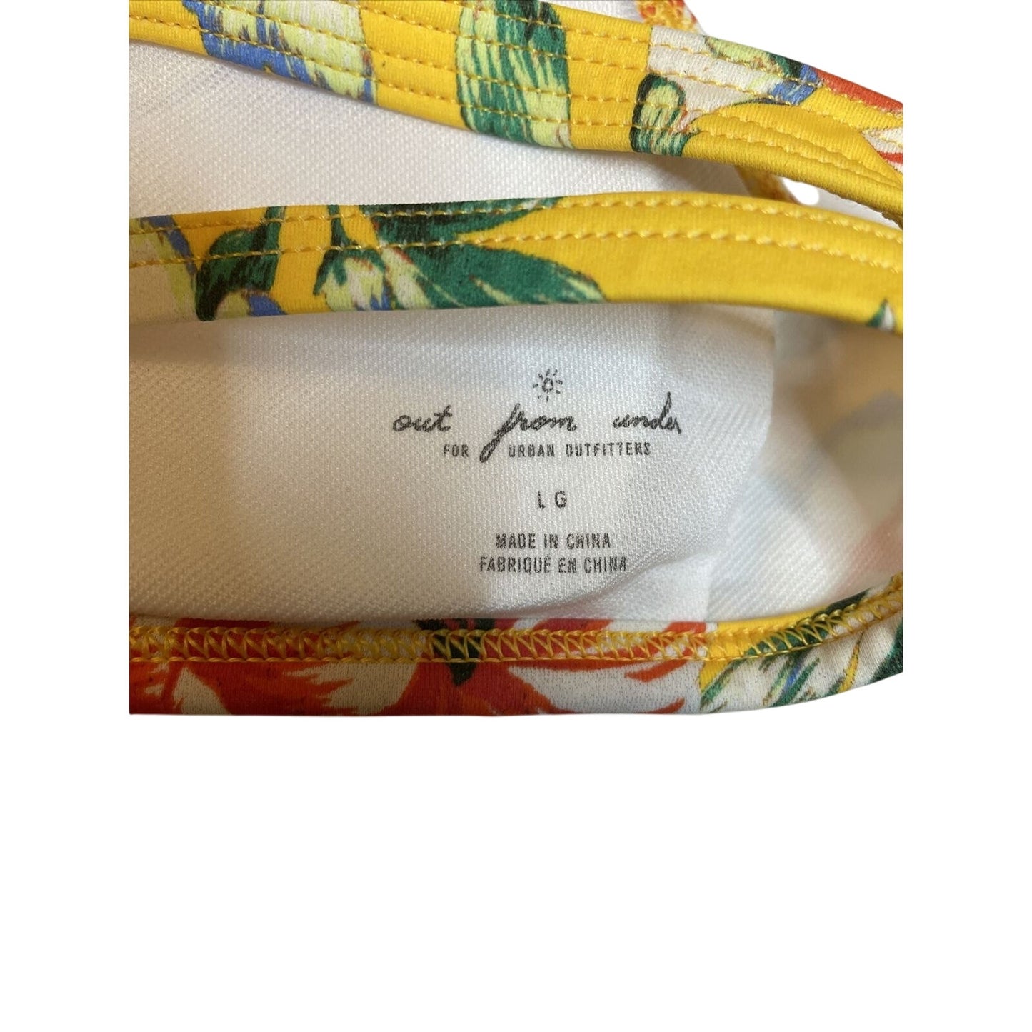 OUT FROM UNDER Women's Size L Sweetheart Yellow Floral Underwire Bikini Top NWOT