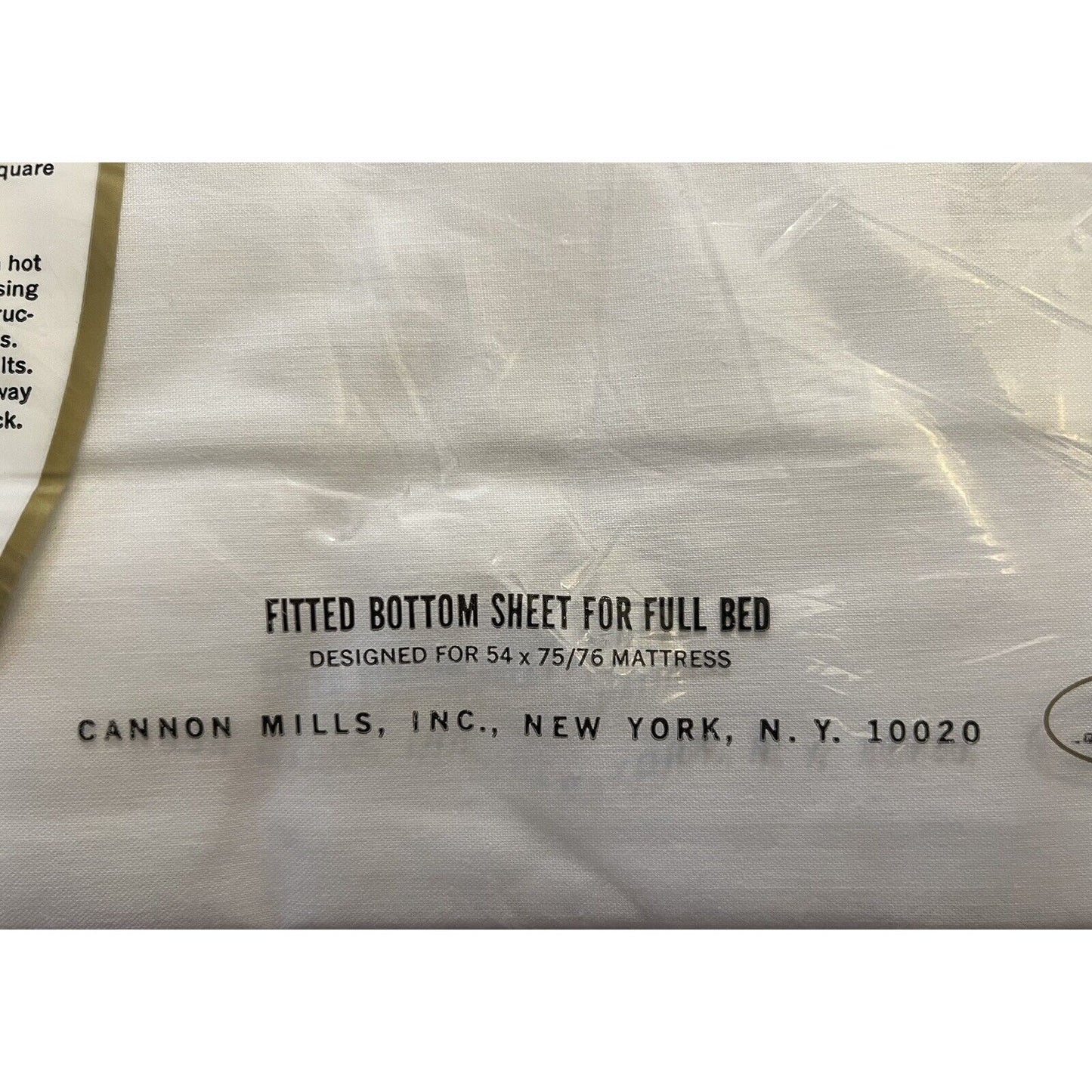 Vintage Cannon Royal Family Featherlite No-Iron Full Fitted Sheet White NWT