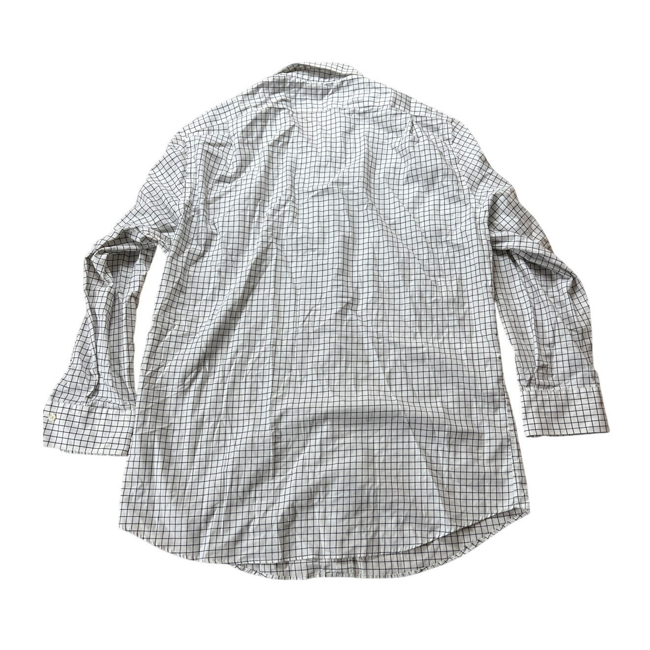 Lauren Ralph Lauren Slim Fit White/Black Checkered Button-Up Long Sleeve Size 17