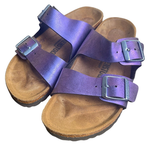 Birkenstock Metallic Purple 2 Strap Soft footbed Sandal Women's 5.5