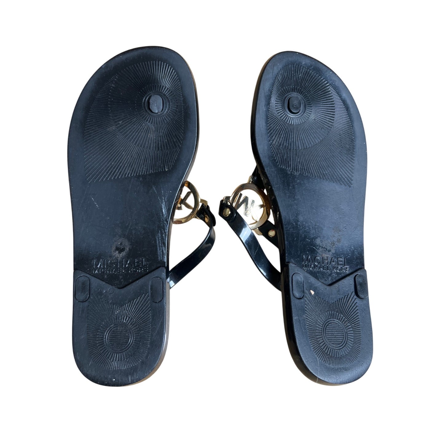 Michael Kors Sandals Flip Flops Black Rubber Upper Women Size 8M
