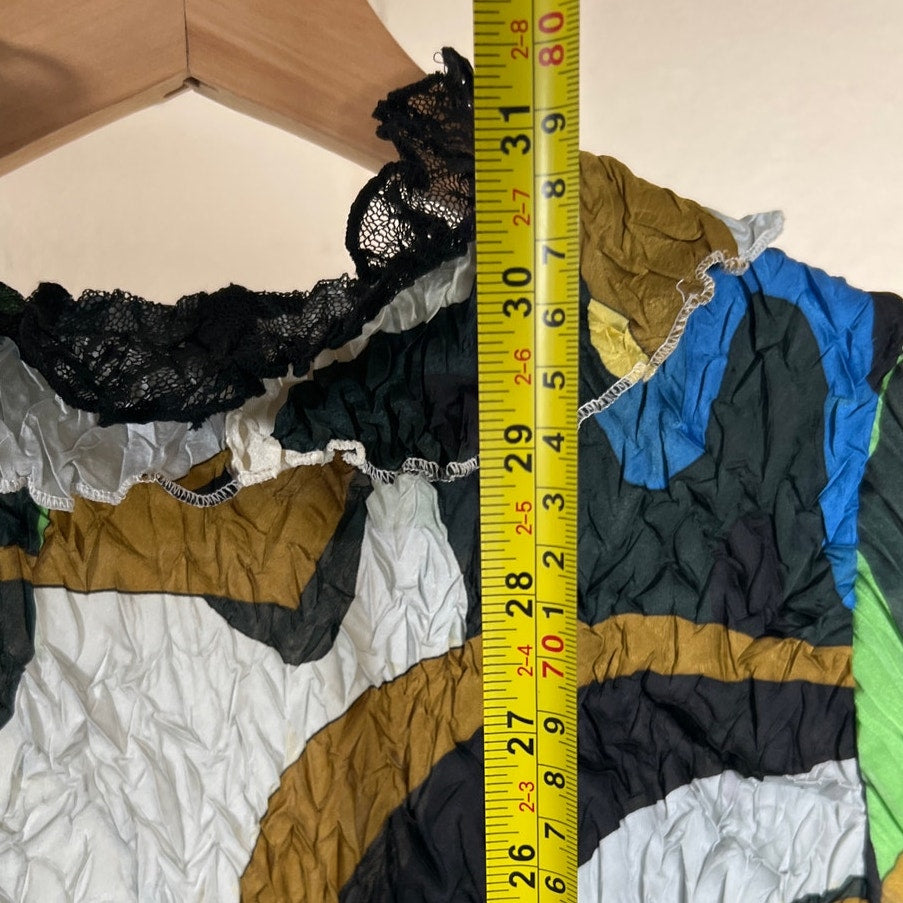 Alberto Makali Size Large Women's Top 100% Polyester Mixed Blouse