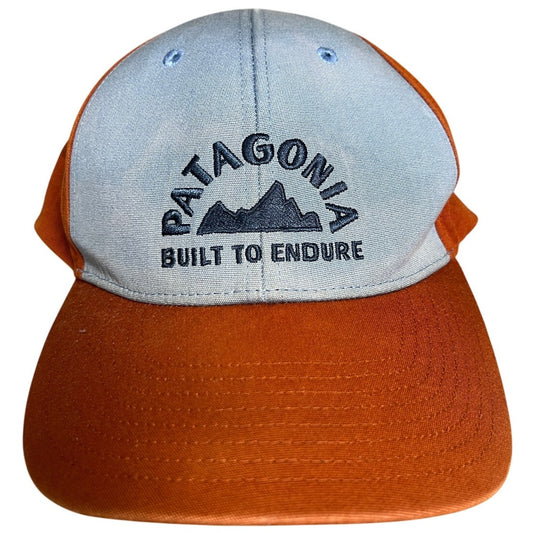 Patagonia Built To Endure Faded Hat Spell Out Logo Snap Back Baseball Cap
