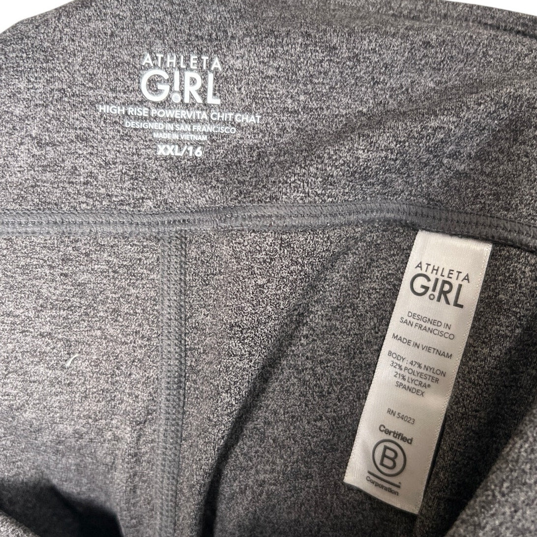 Athleta Girl 2XL Kids Gray Leggings Nylon School Day Ribben Tights