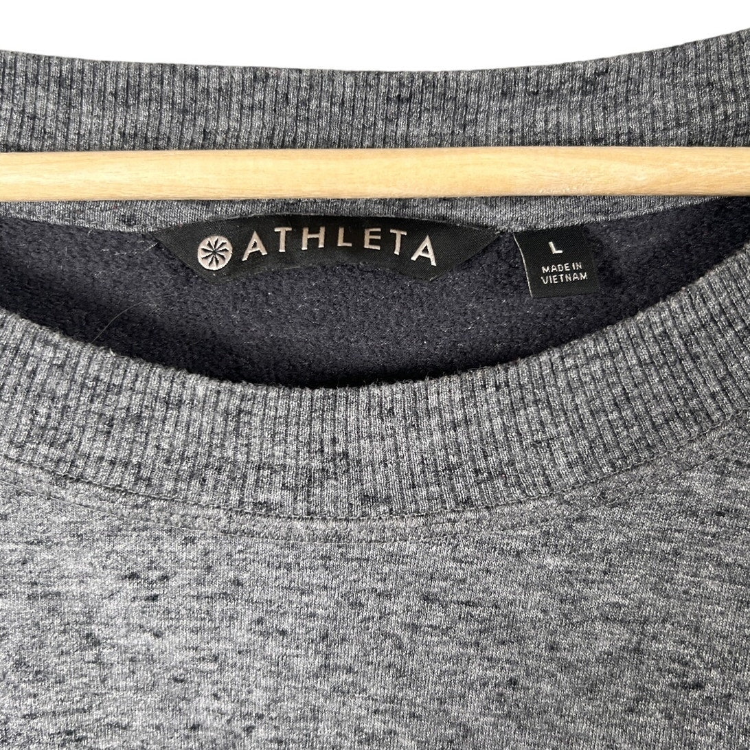 Athleta Size Large Pullover Space Heather Gray Crewneck Women's
