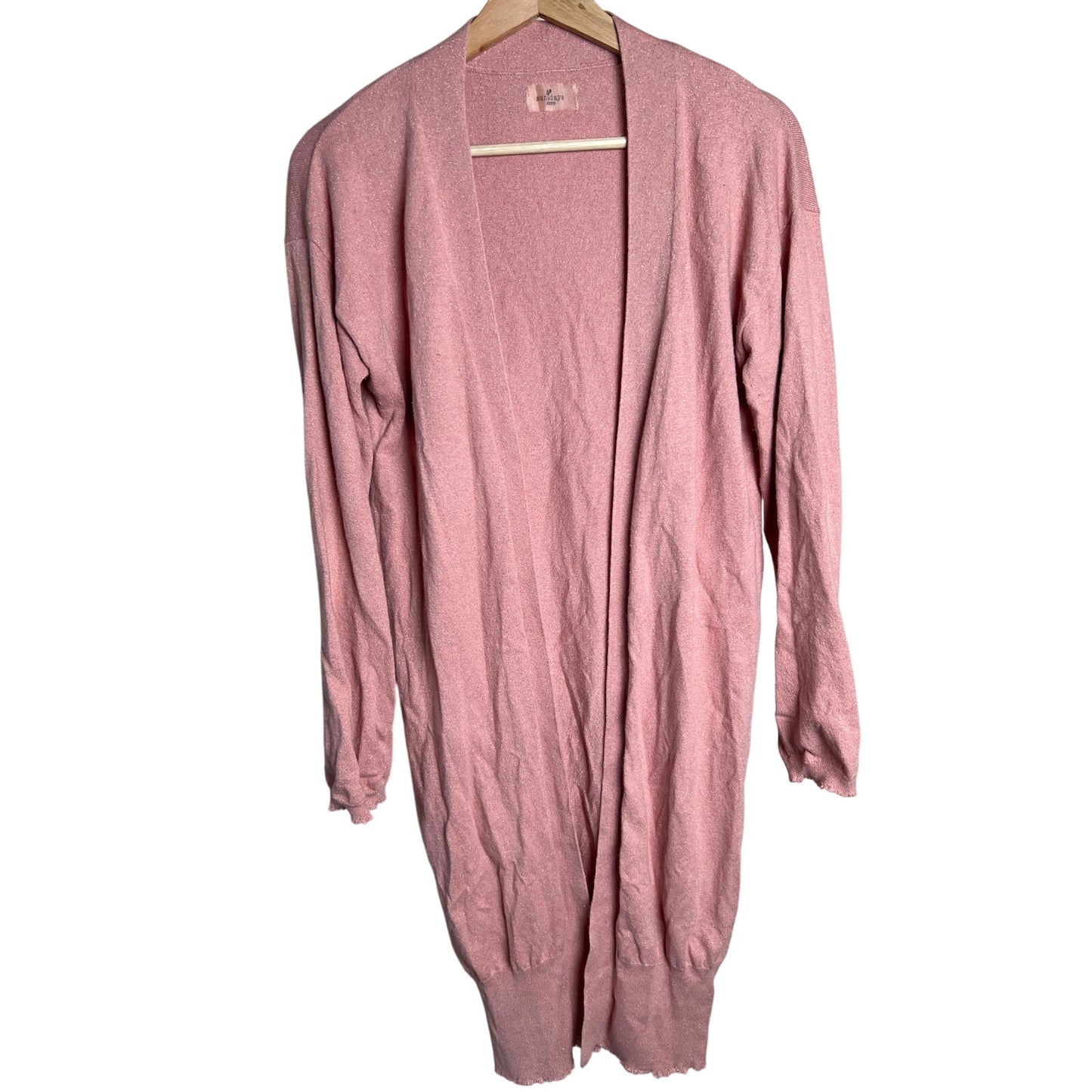 Sundays Zero Cotton Pink Long Cardigan *Dimensions In Picture*