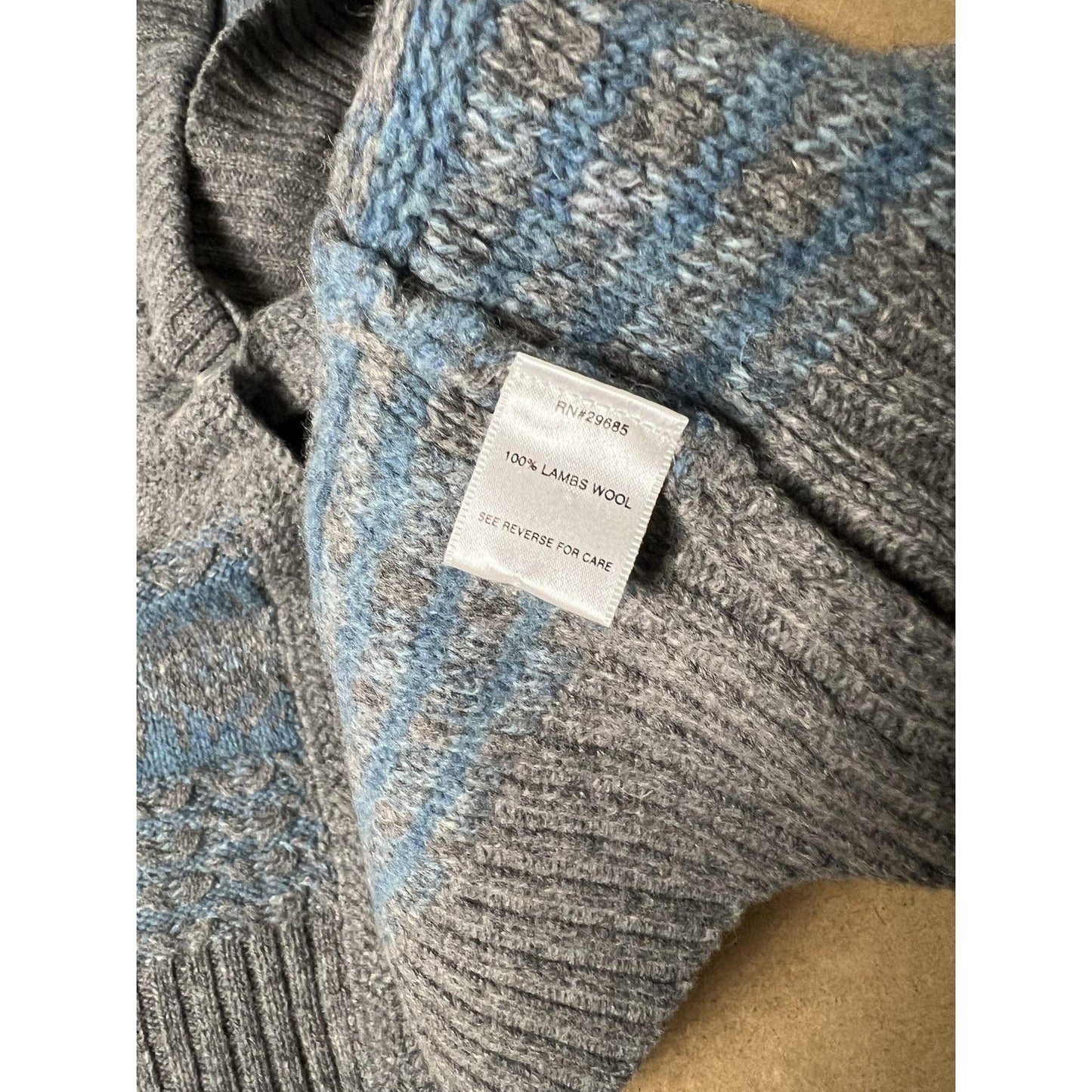 Pendleton Vest Womens L Gray 100% Wool Fair Isle Collared Heavyweight Knit