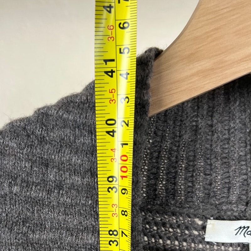 Madewell Knee-Length Gray Cardigan Heavy Warm Knit XS