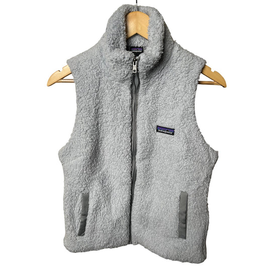 Patagonia Vest Los Gatos Fleece Furry Sleeveless Full Zip Gray Womens Medium