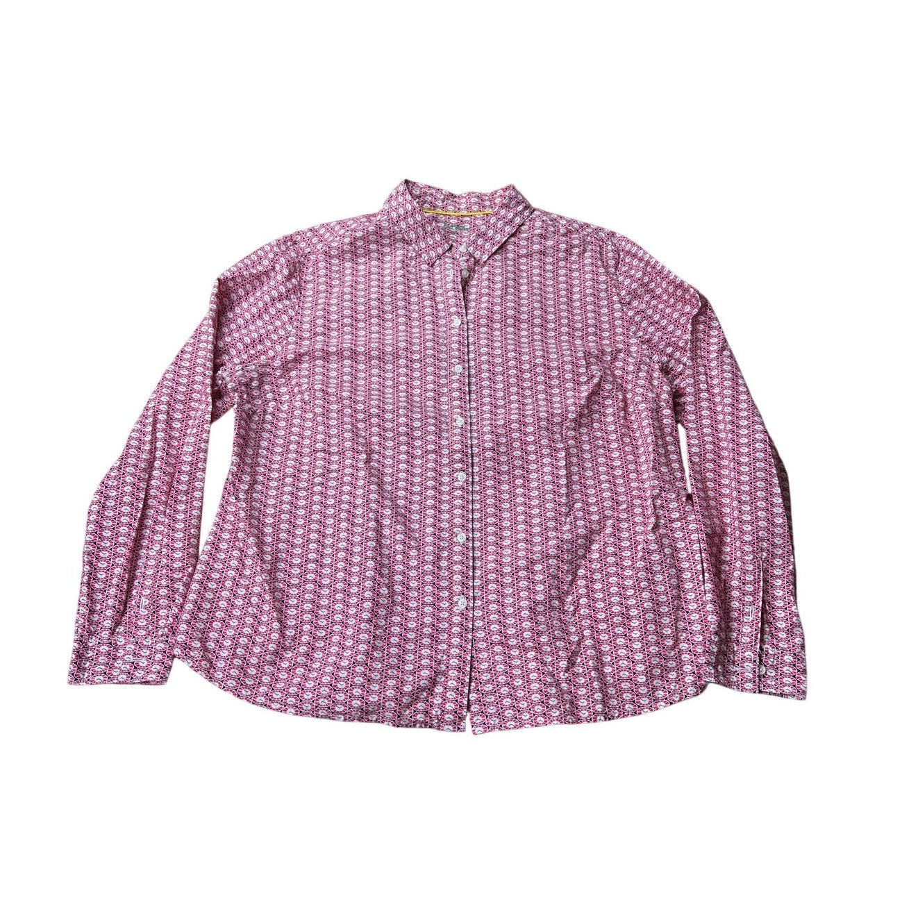 Mini Boden Designer Clock Print Classic Button Down Women's Shirt Size 16