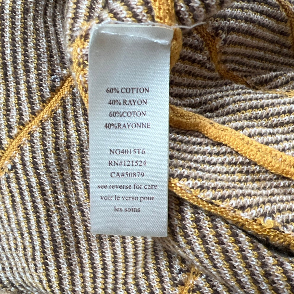 Anthropologie Yellow Pleated Skirt Women Size Large