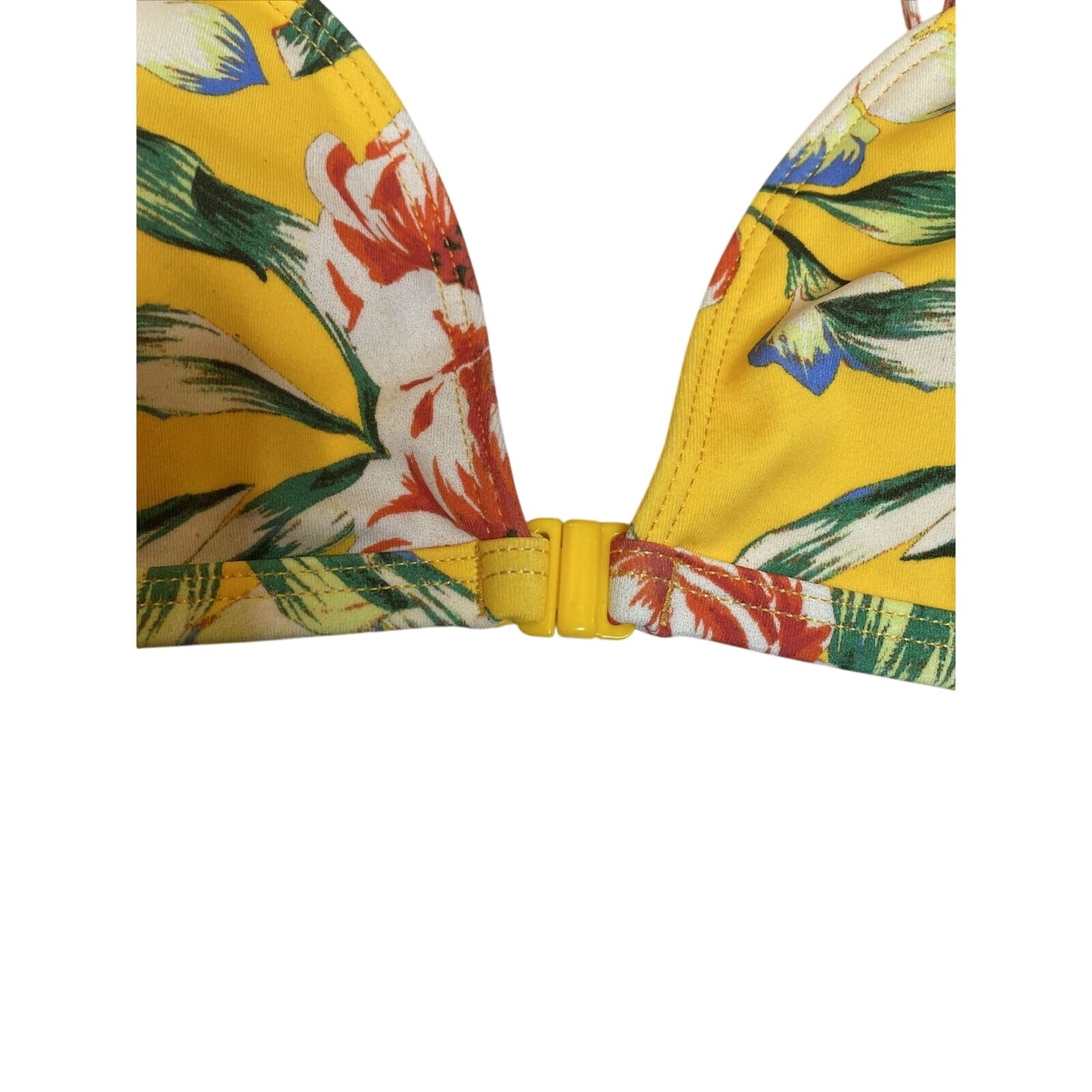 OUT FROM UNDER Women's Size L Sweetheart Yellow Floral Underwire Bikini Top NWOT