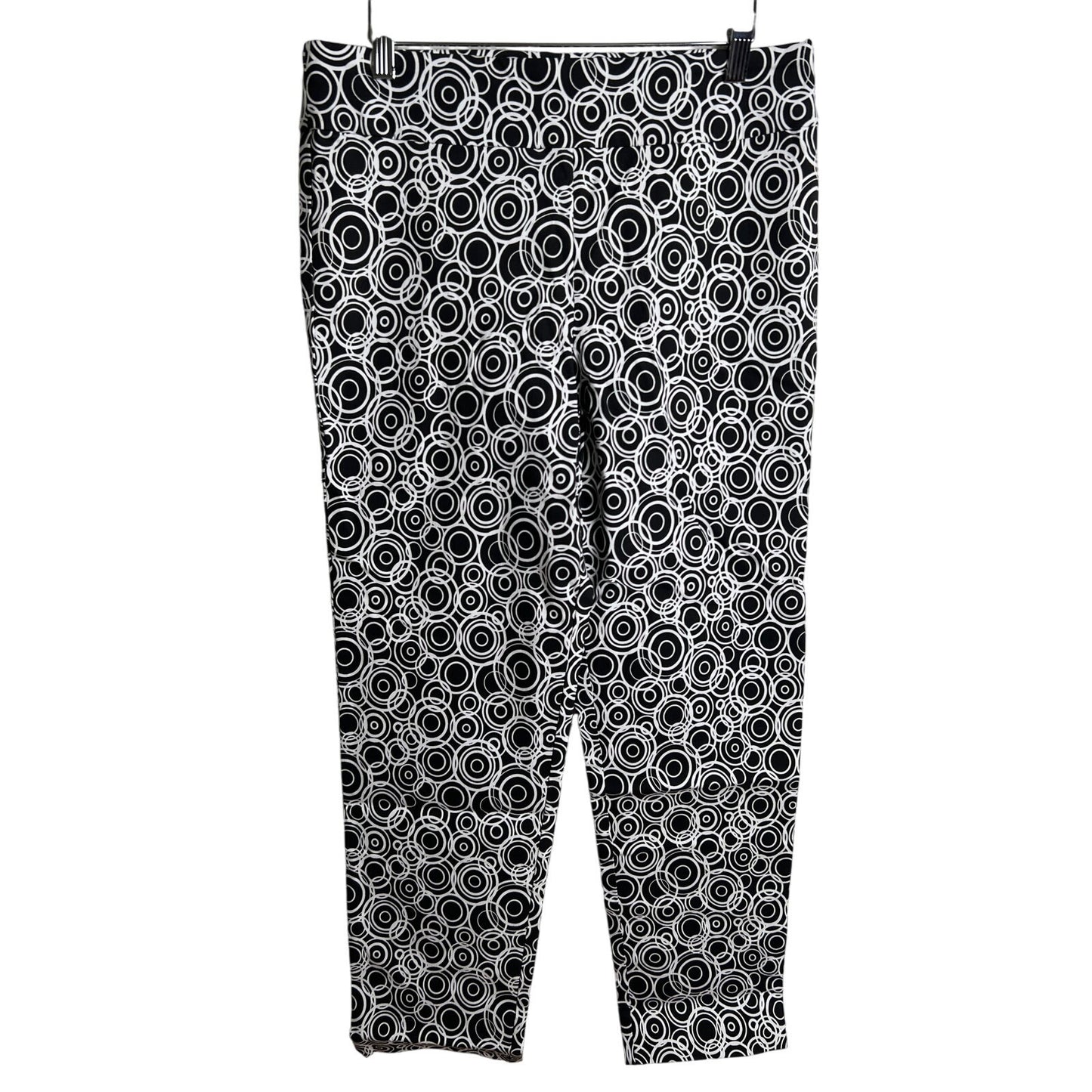Krazy Larry Pull-on Ankle Pants Black Dots Women's Size 12