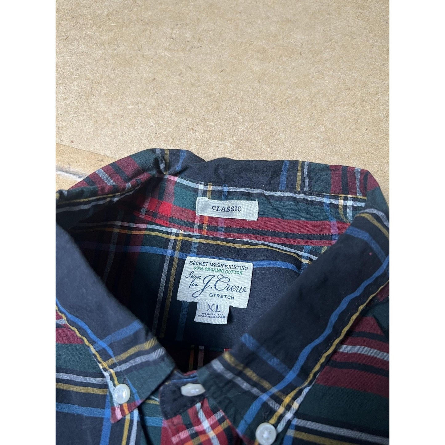 J.CREW Shirt Mens XL Multicolor Plaid Long Sleeve Button Down Classic Fit