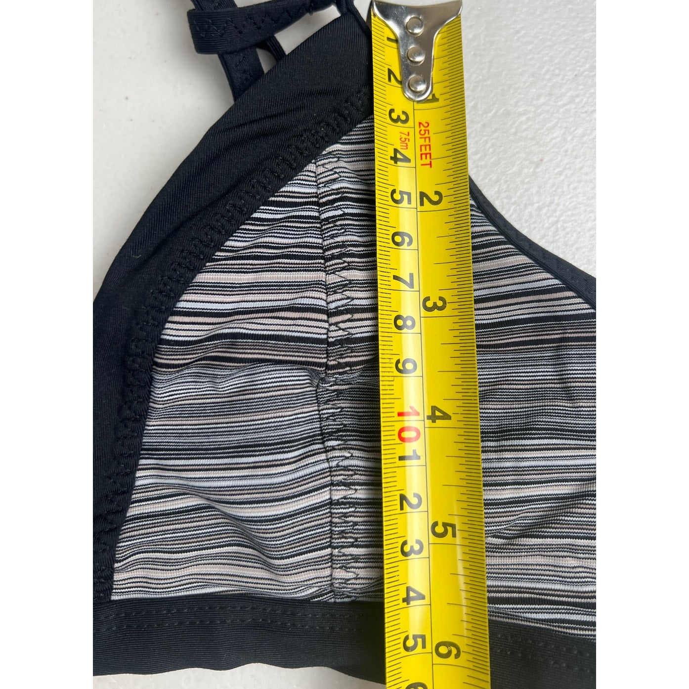 Athleta Small Veracruz Bikini Top Black/Gray Striped